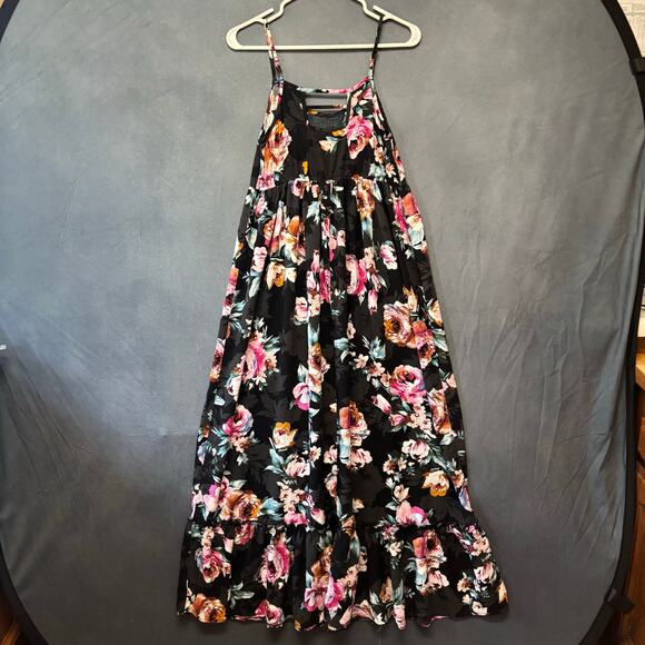 Band of Gypsies Babydoll Maxi Dress Y2K Floral Flowy Cottage Fairy Hippy Peasant - Picture 8 of 11